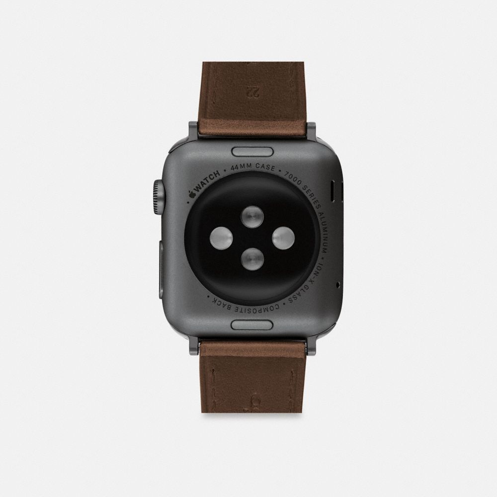 COACH®,APPLE WATCH® STRAP, 42MM AND 44MM,Saddle,Back View