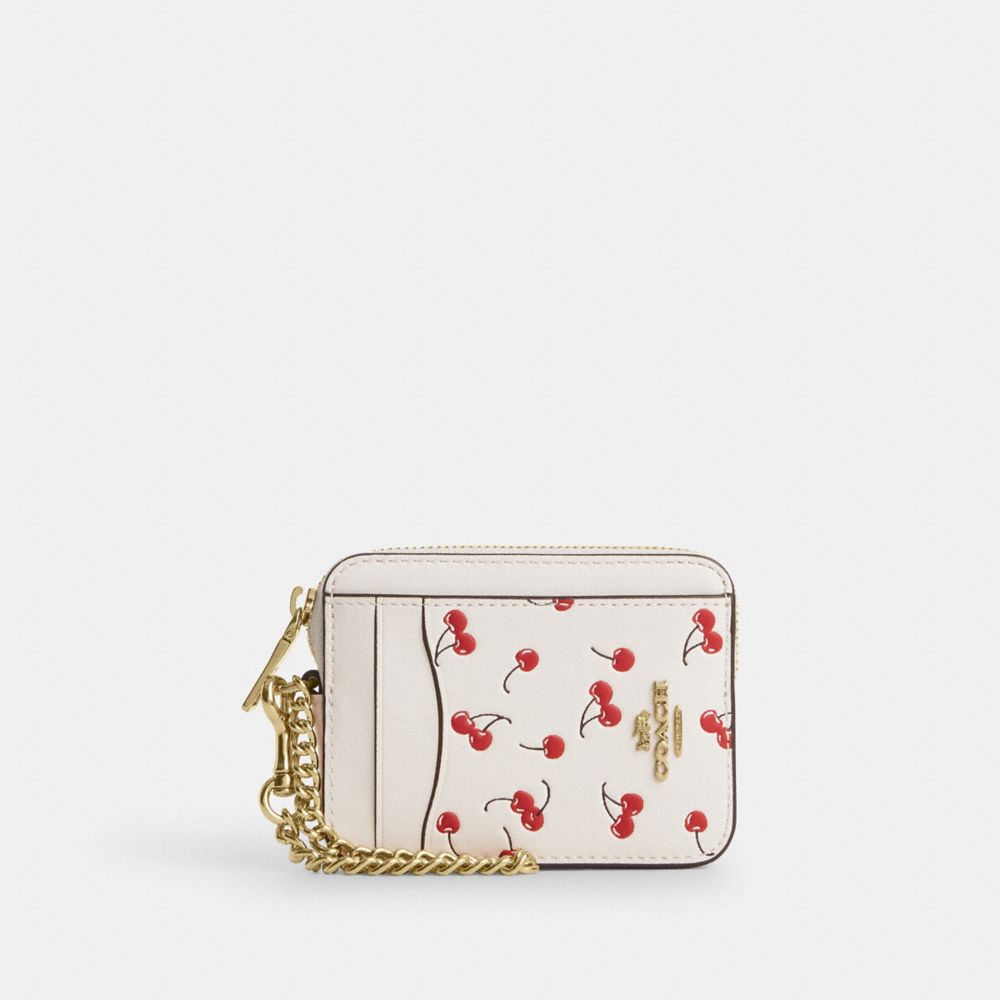 COACH® CZ | Zip Card Case With Cherry Print
