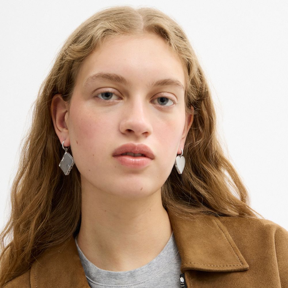 Coach Heart Locket And Book Mismatch Earrings — фото 4