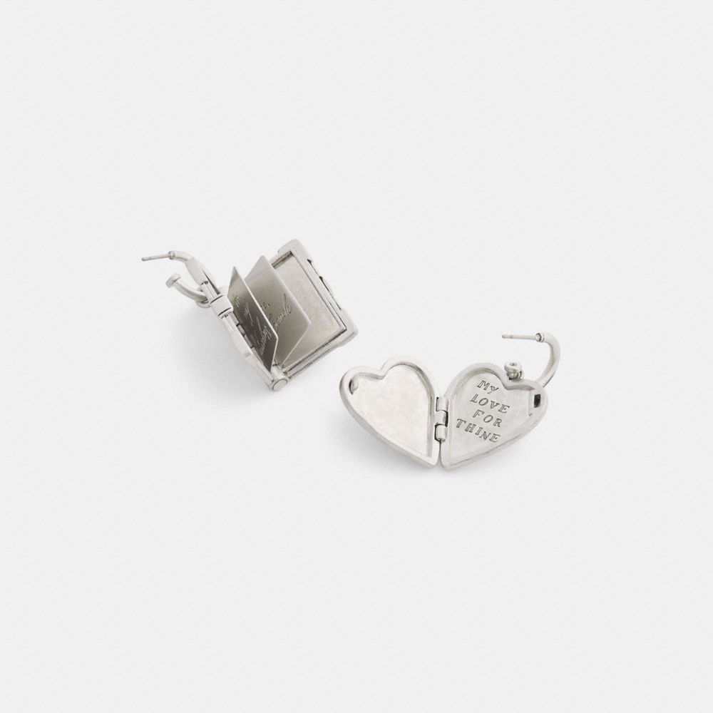 Coach Heart Locket And Book Mismatch Earrings — фото 3