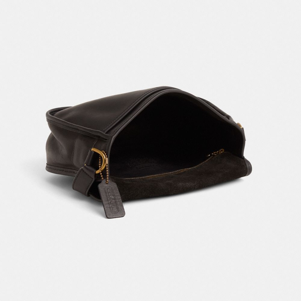 COACH®,Vintage Saddle Crossbody Bag,Black,Inside View,Top View