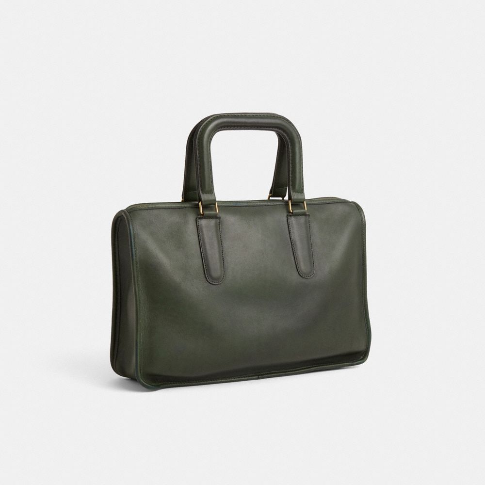 COACH®,Vintage Slim Satchel,Green,Angle View