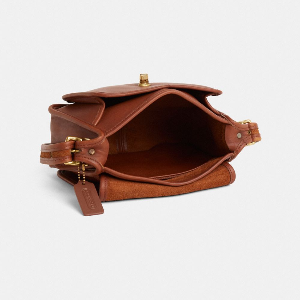 COACH®,Vintage Rambler's Legacy Bag,Brown,Inside View,Top View
