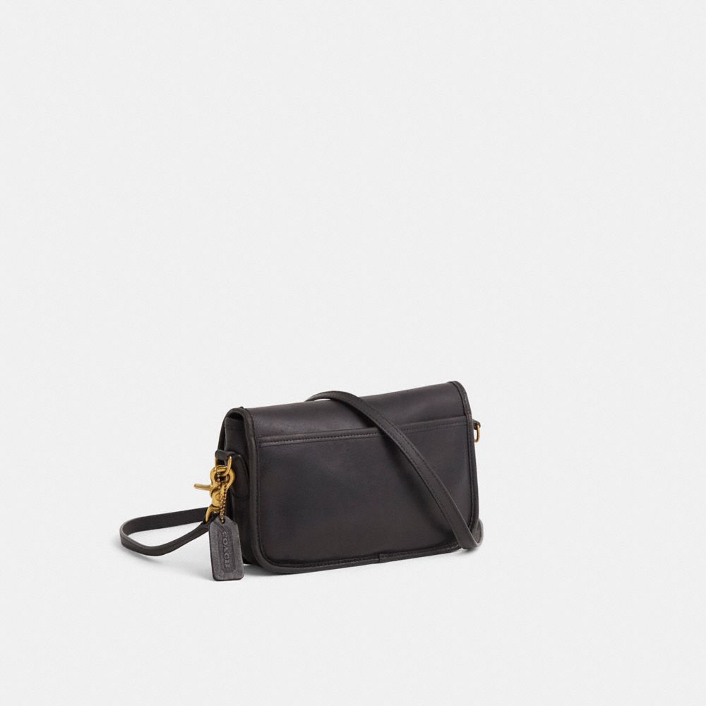 COACH®,Vintage Ridgefield Flap Bag,Black,Angle View
