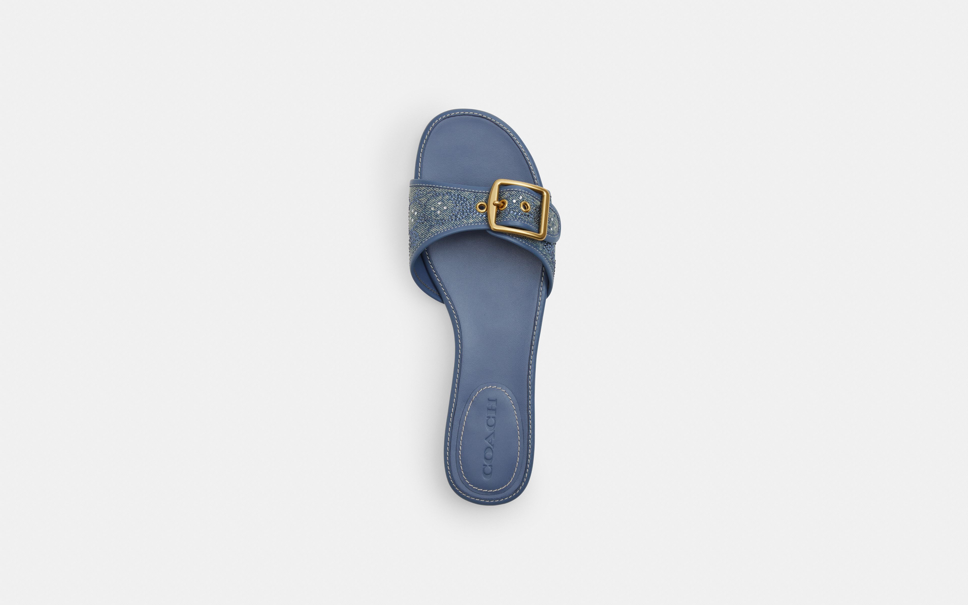 Margot Flat Sandal Crystal Signature Denim