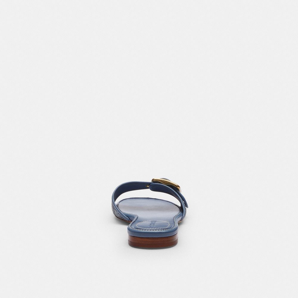 Женские сандалии Coach Margot Flat Sandal In Crystal Signature Denim — фото 4