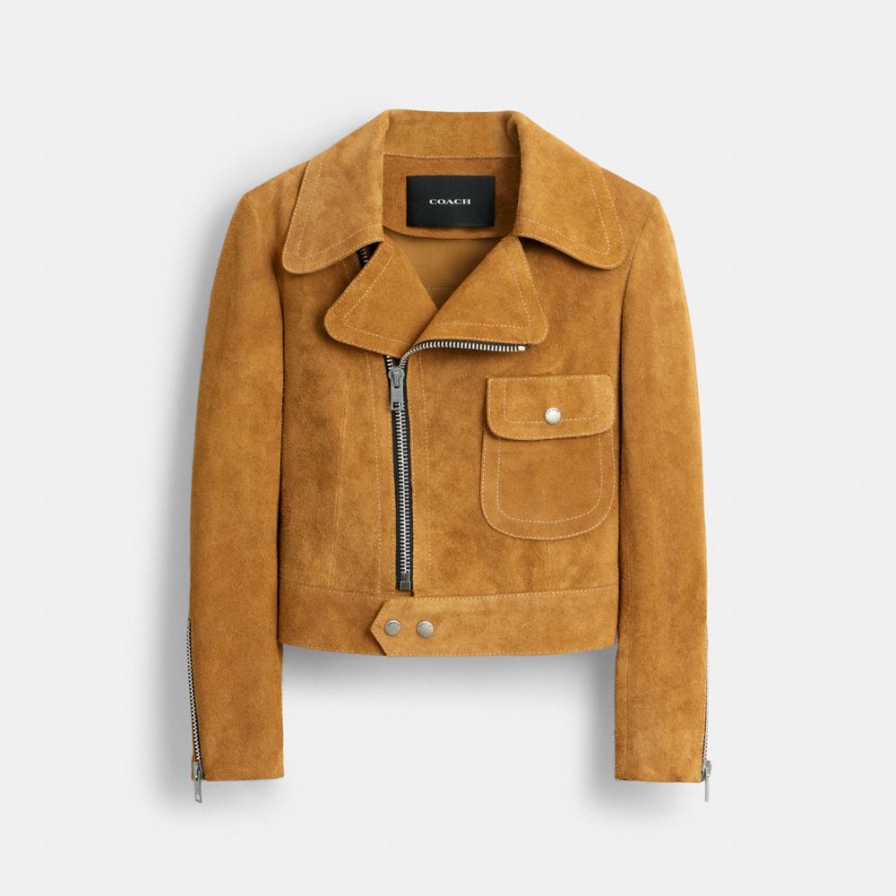 Coach Buy Now Asymmetrical Suede Jacket In Brown