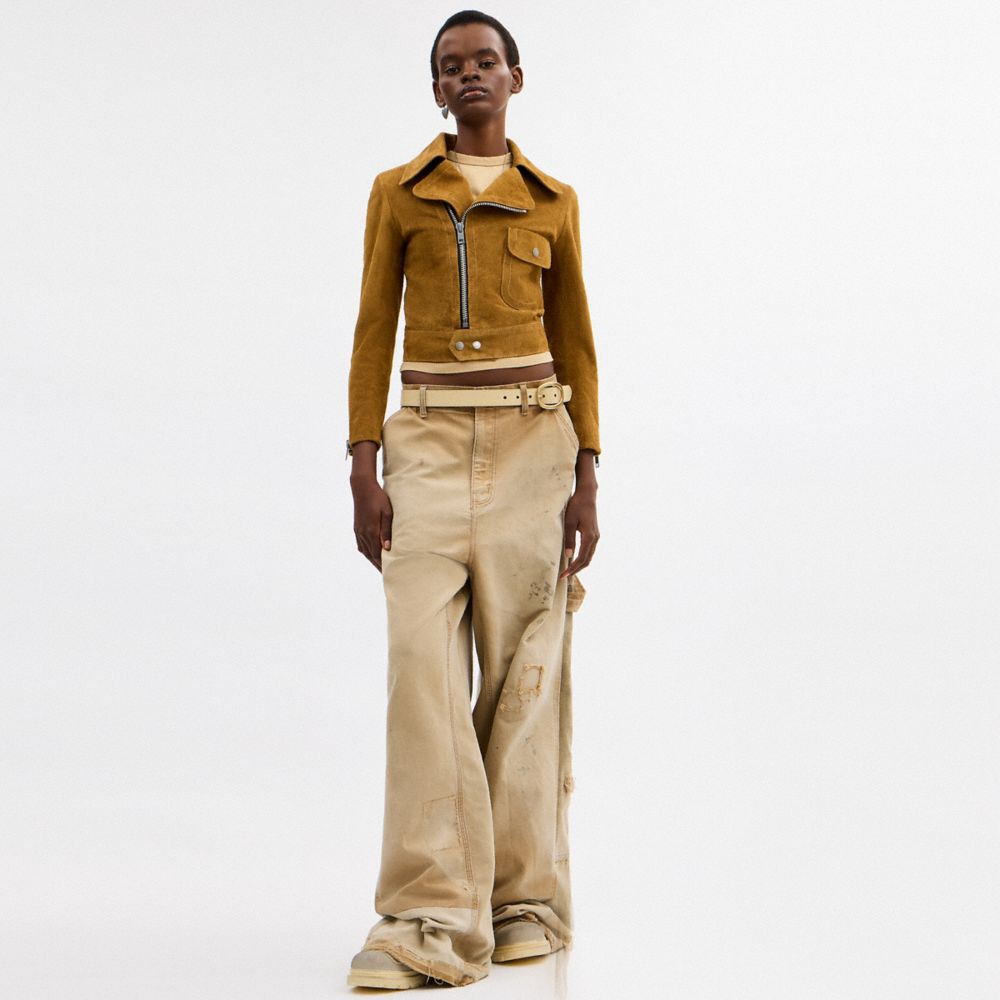 COACH®,Buy Now Asymmetrical Suede Jacket,,Scale View