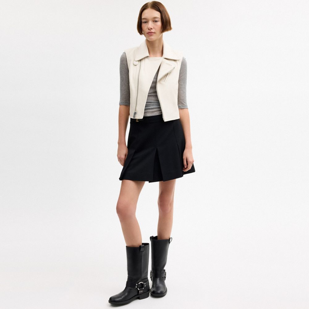 Женские жилеты Coach Leather Moto Vest — фото 3
