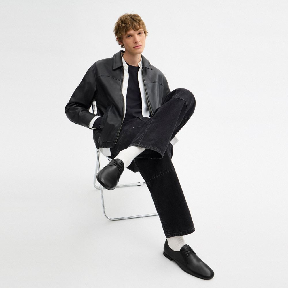 COACH®,Soft Derby,Rubber,Derby Shoes,Work,Black,Detail View