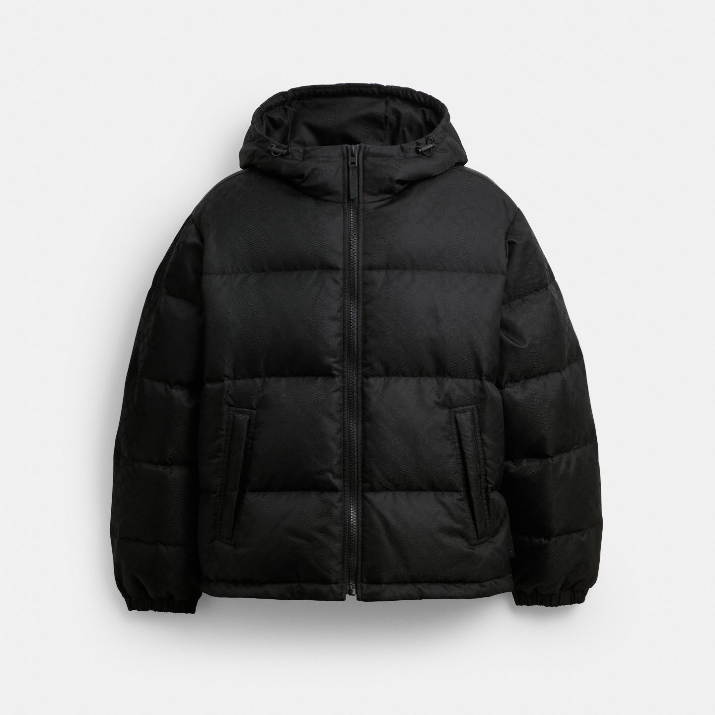 Мужская куртка Coach Tonal Signature Down Jacket, цвет: Чёрный — фото 1