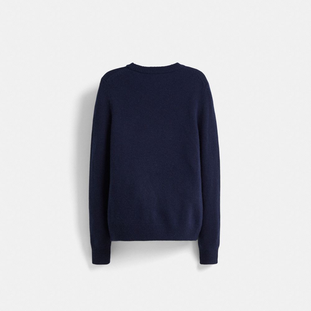 COACH®,Restored Holiday Intarsia Sweater In Recycled Wool And Cashmere,,Back View