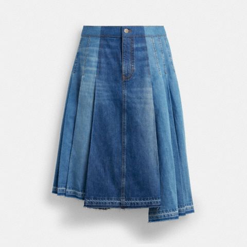 Coach Maxi Denim Skirt In Organic Cotton