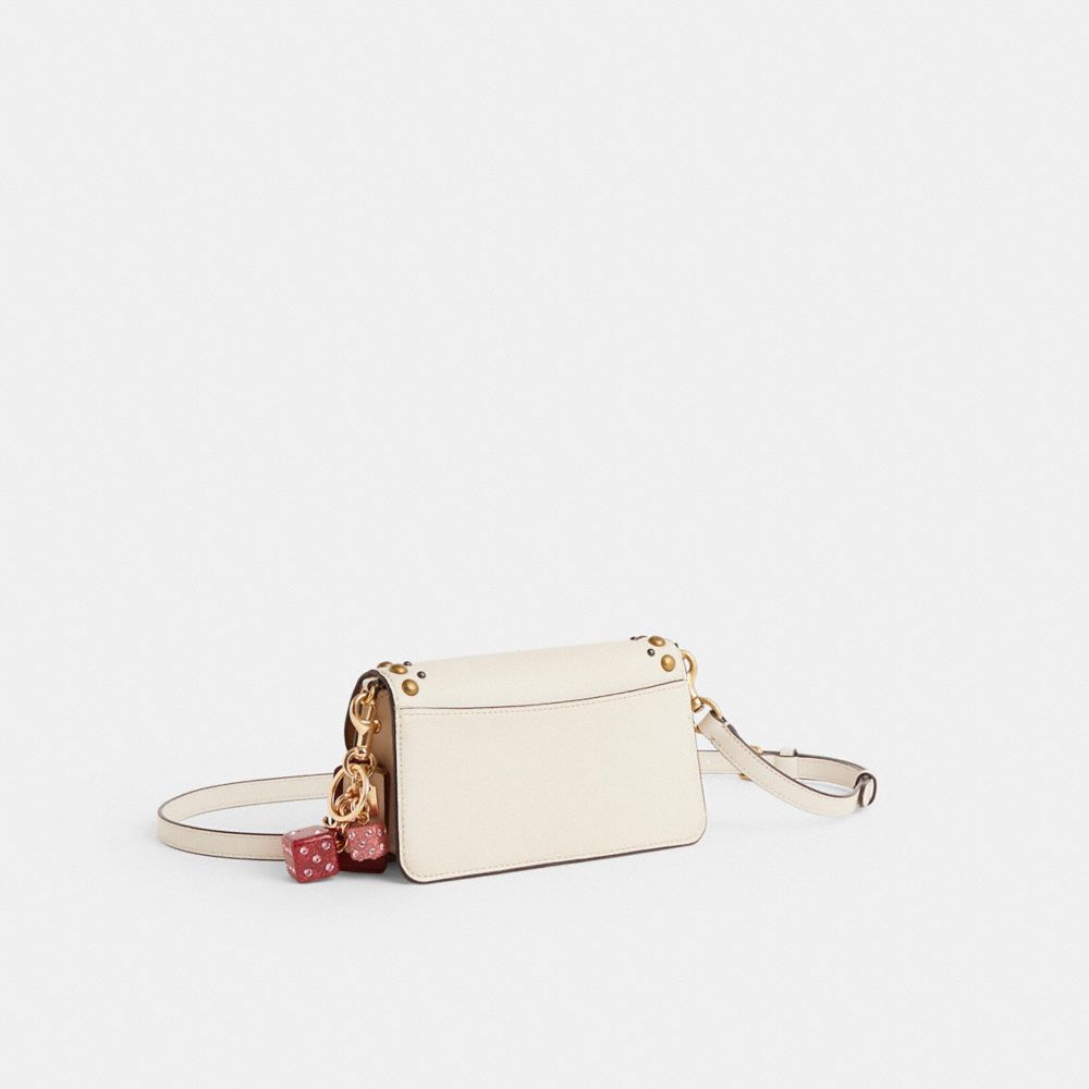 COACH®,Upcrafted Beat Crossbody Clutch,White,Angle View