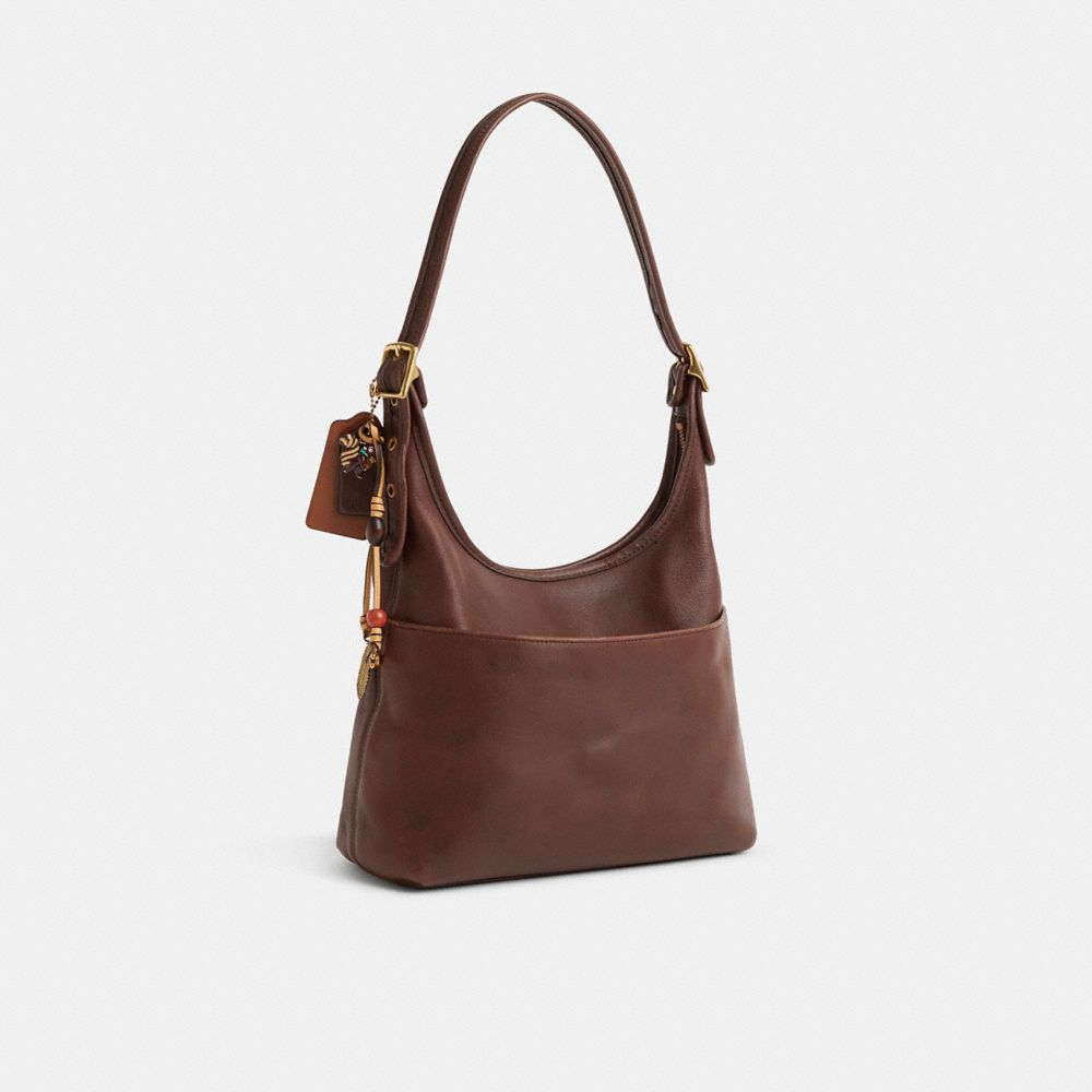 COACH®,Upcrafted Vintage Legacy Hobo,Brown,Angle View