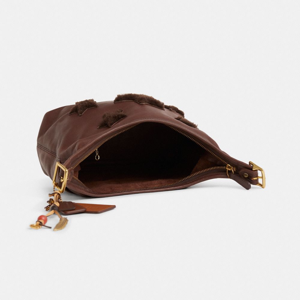 COACH®,Upcrafted Vintage Legacy Hobo,Brown,Inside View,Top View