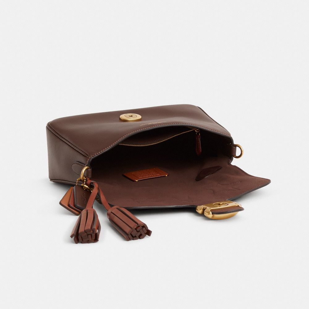 COACH®,Upcrafted Soft Tabby Shoulder Bag,Brown,Inside View,Top View