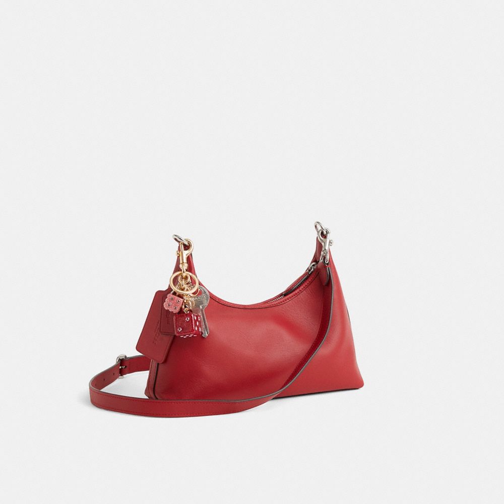 COACH®,Upcrafted Juliet Shoulder Bag 25,Red,Angle View
