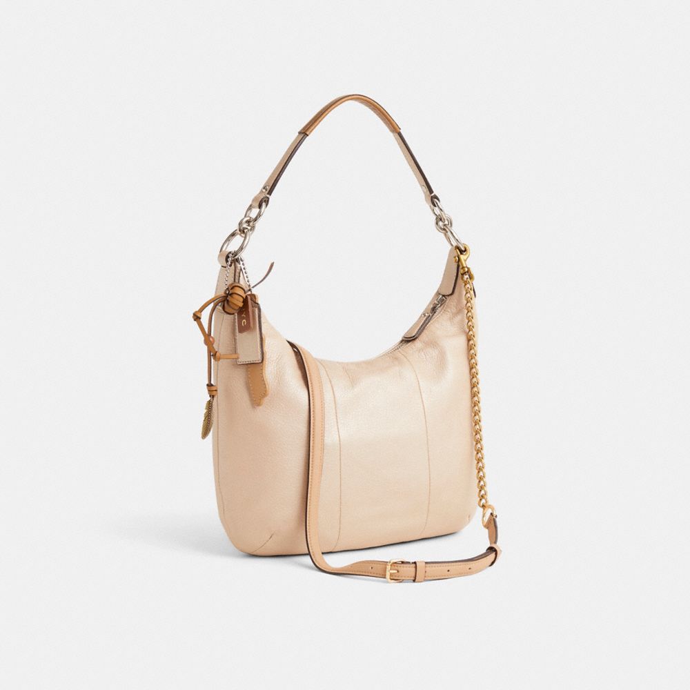 COACH®,Upcrafted Kristin Metallic Hobo,,Angle View