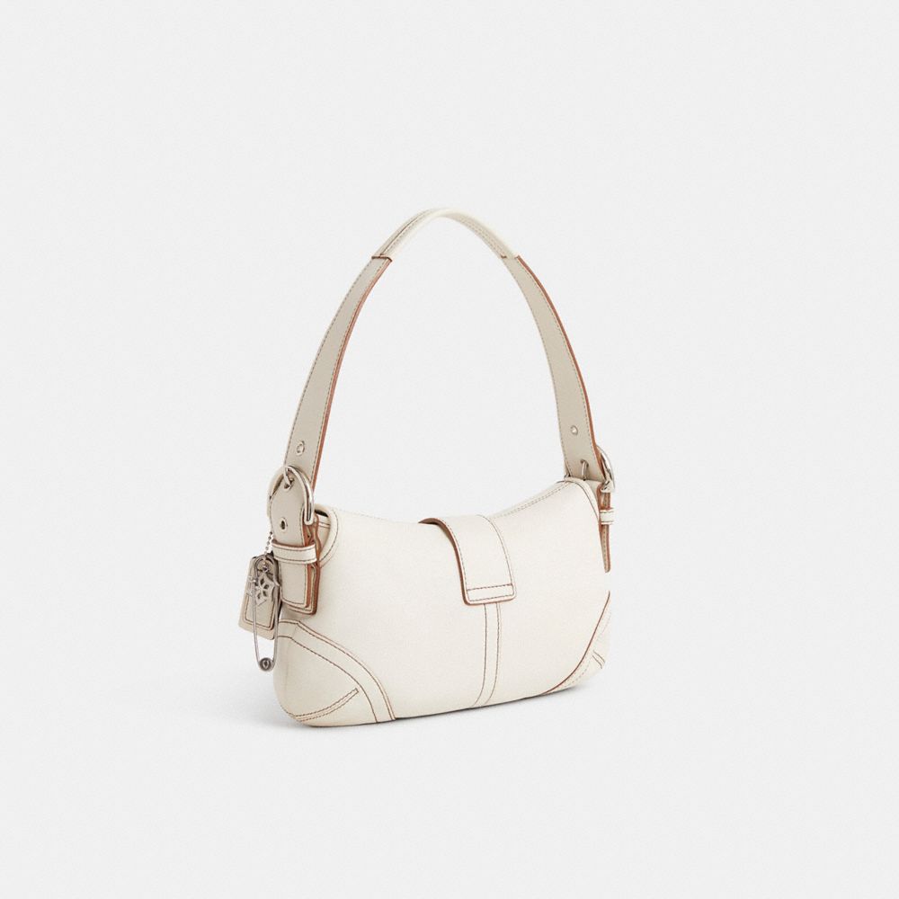 COACH®,Upcrafted Vintage Coach Soho Small Flap Bag,White,Angle View