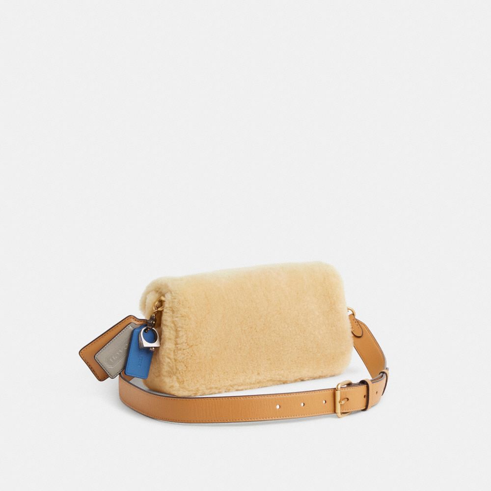 COACH®,Upcrafted Pillow Tabby Shoulder Bag 26 In Shearling,,Angle View