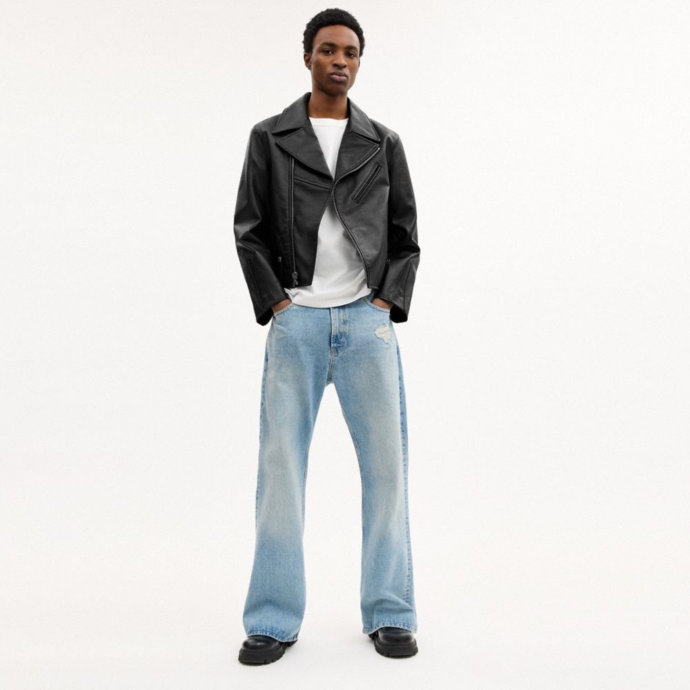 Мужские куртки Coach Shrunken Leather Biker Jacket — фото 3