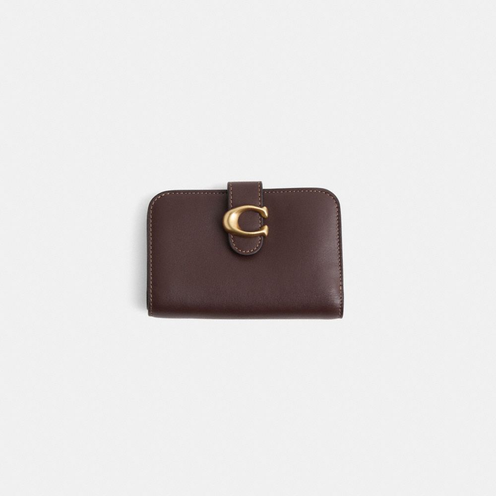 COACH®,Restored Tabby Wallet,Leather,Clutch,Metal Material,Logo,Casual,Brown,Front View