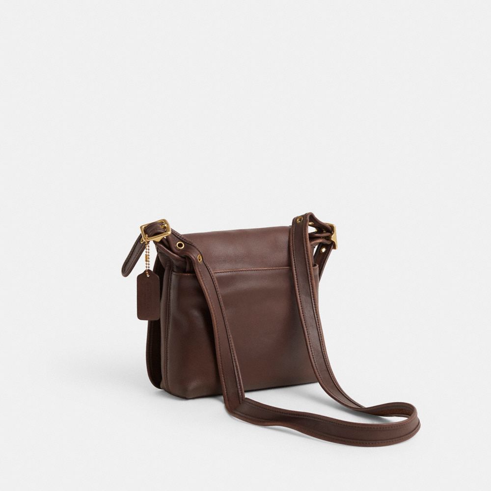 COACH®,Vintage Legacy Companion Flap Bag,Brown,Angle View