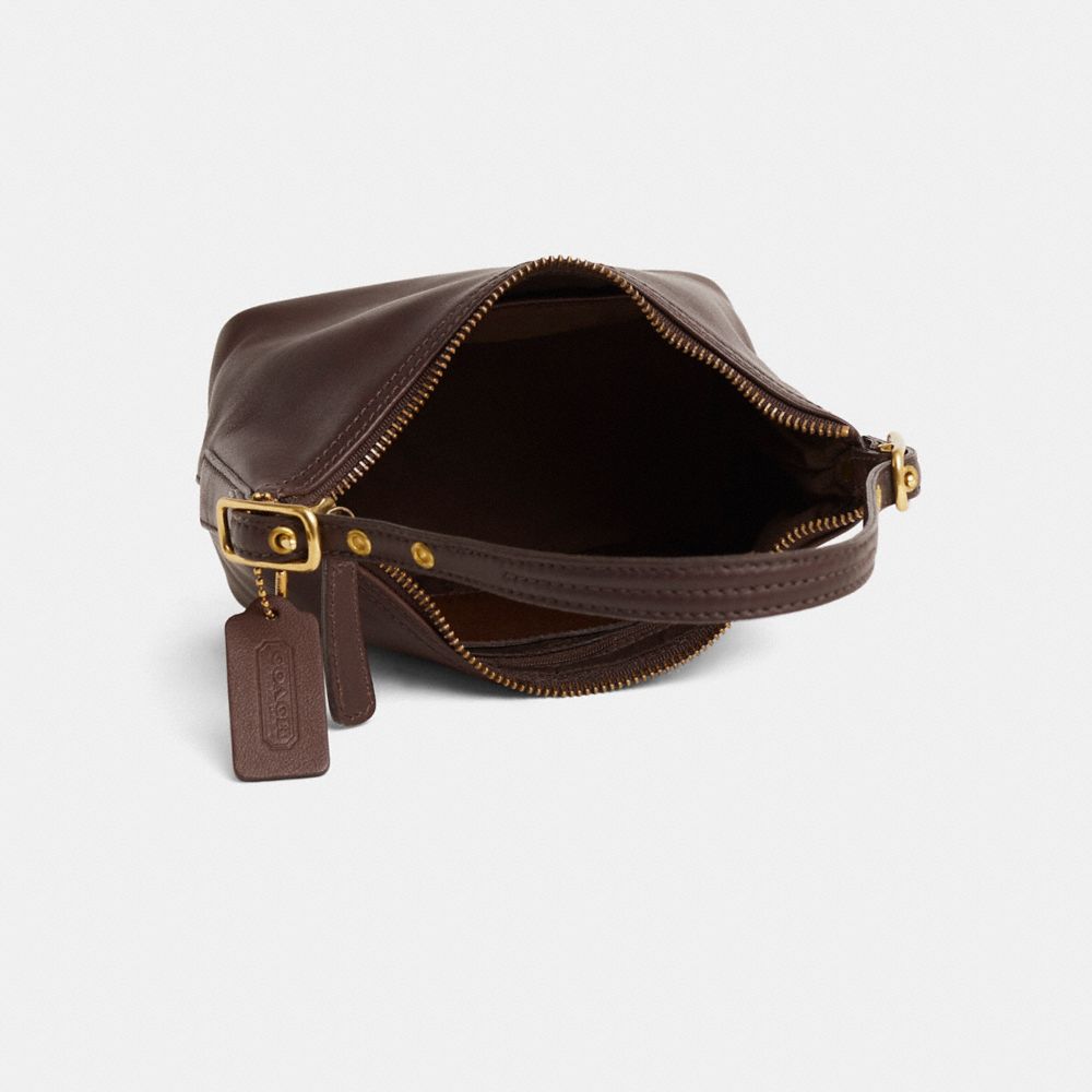 COACH®,Vintage Legacy West Demi Pouch Bag,Brown,Inside View,Top View