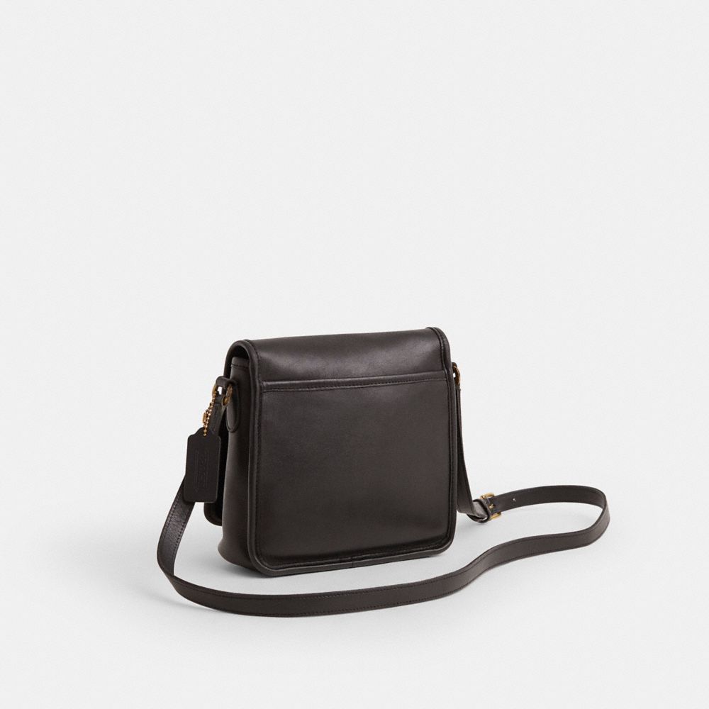 COACH®,Vintage Companion Flap Bag,Black,Angle View