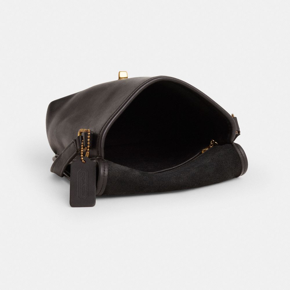 COACH®,Vintage Companion Flap Bag,Black,Inside View,Top View