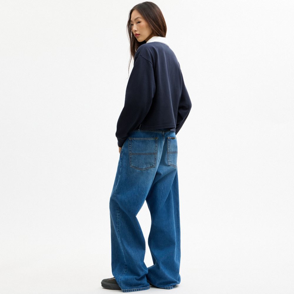 Heritage Long Sleeve Cropped Rugby Polo