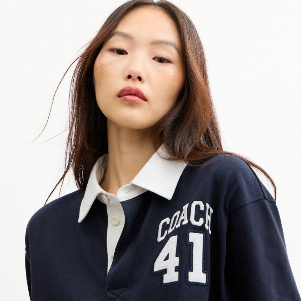 Heritage Long Sleeve Cropped Rugby Polo