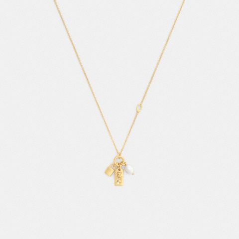 Женские брелоки Coach Pearl Charm Pendant Necklace