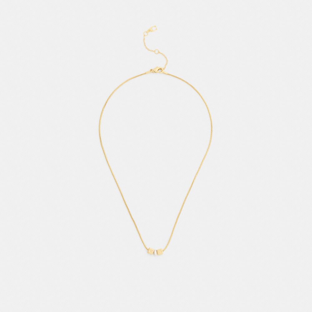 Coach Cube Pearl Rondelle Pendant Necklace — фото 2