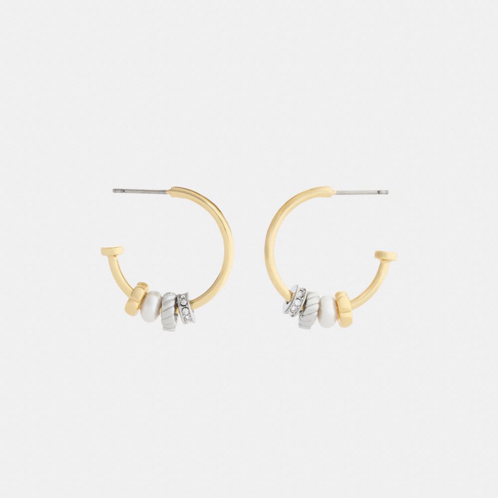Coach Mixed Rondelle Hoop Earrings — фото 2