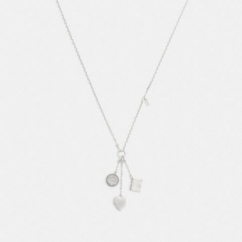 Coach Heart And Book Long Pendant Necklace