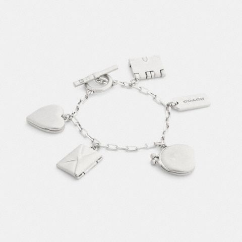 Женские аксессуары Coach Heart And Book Charm Bracelet