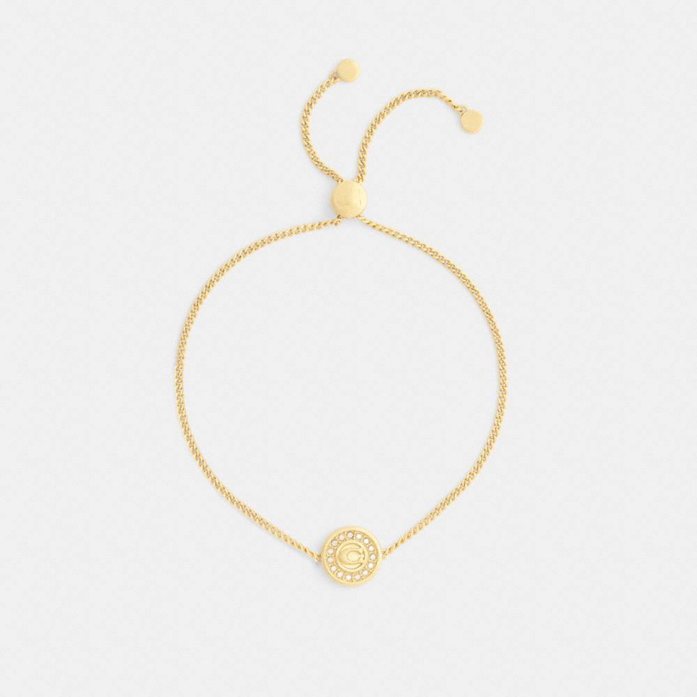 COACH®,Signature Pavé Coin Slider Bracelet,,Inside View,Top View