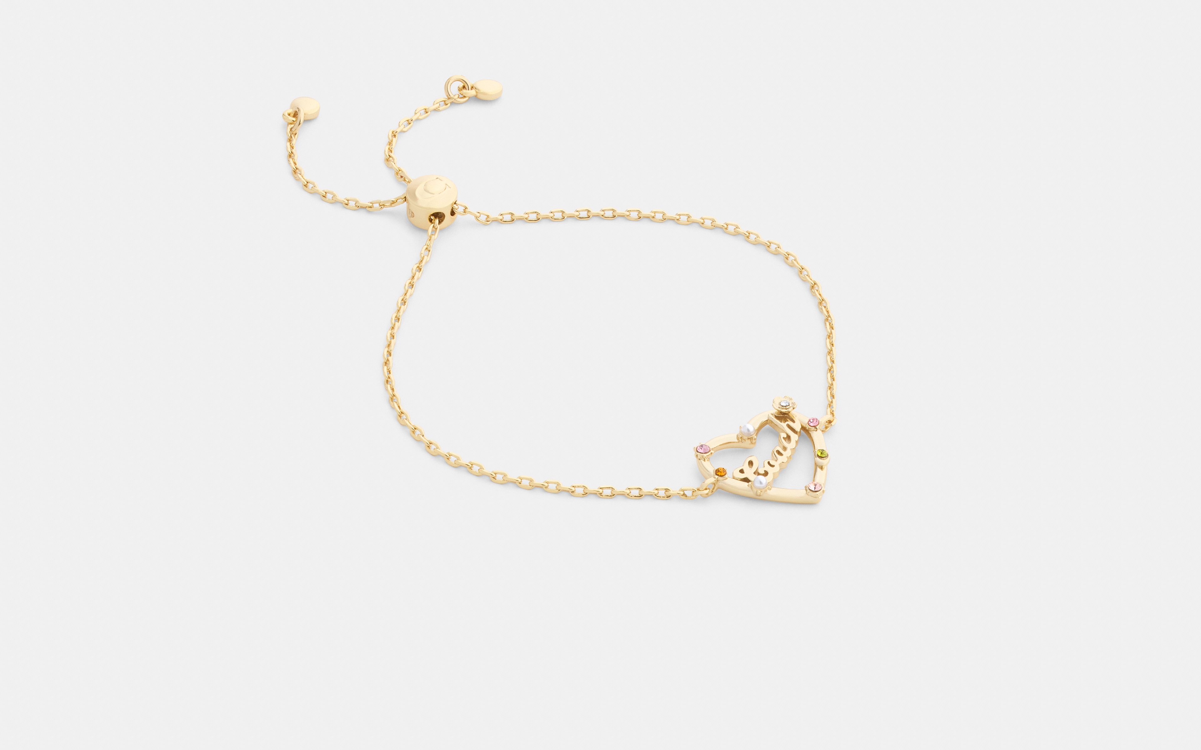 Coach Script Heart Slider Bracelet