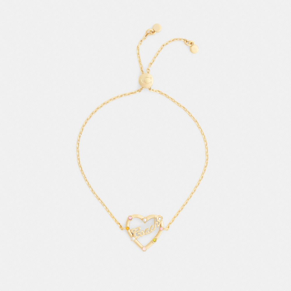 COACH®,Coach Script Heart Slider Bracelet,,Inside View,Top View