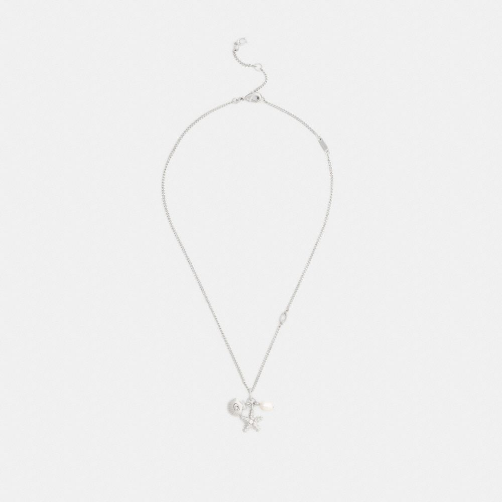 COACH®,Pearl And Seashell Pendant Necklace,,Inside View,Top View