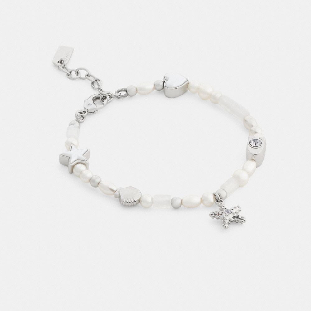 COACH®,Pearls And Seashell Bracelet,,Front View