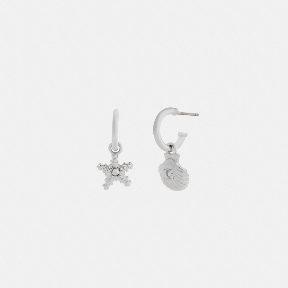 COACH®,Seashells Huggie Earrings,,Front View
