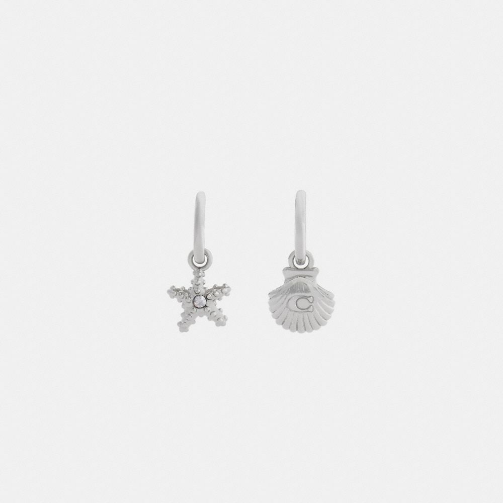COACH®,Seashells Huggie Earrings,,Inside View,Top View