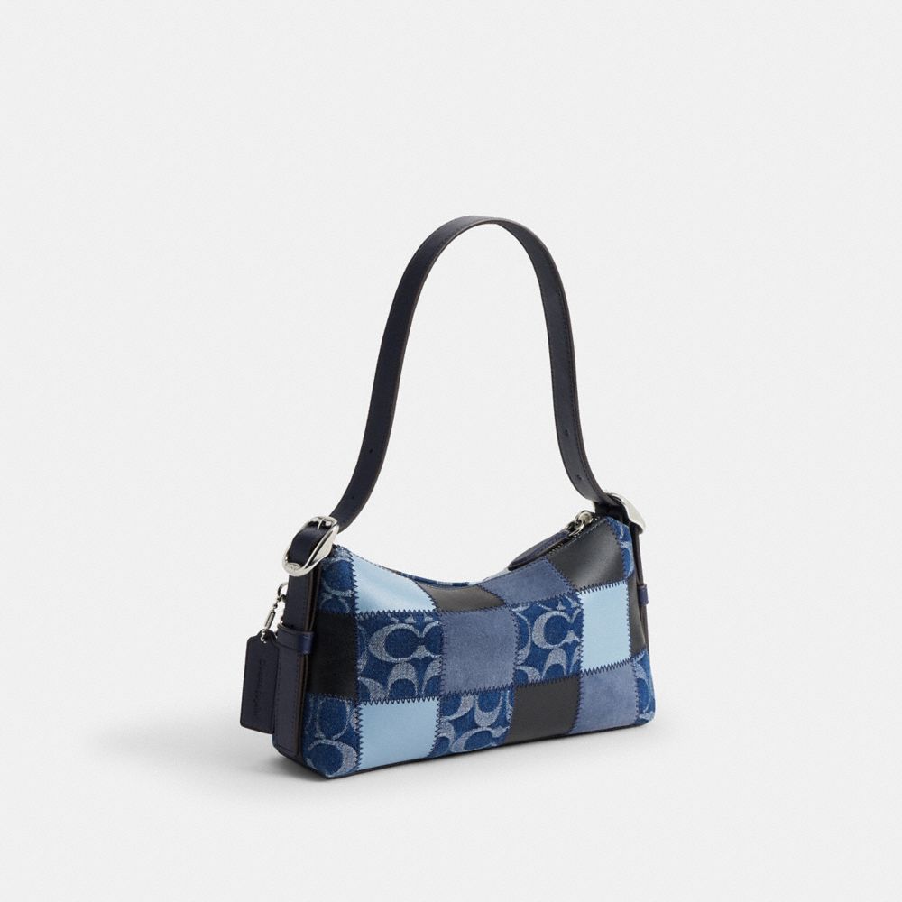 COACH®,Small Slouchy Shoulder Bag In Upcrafted Patchwork,Multi Color,Angle View