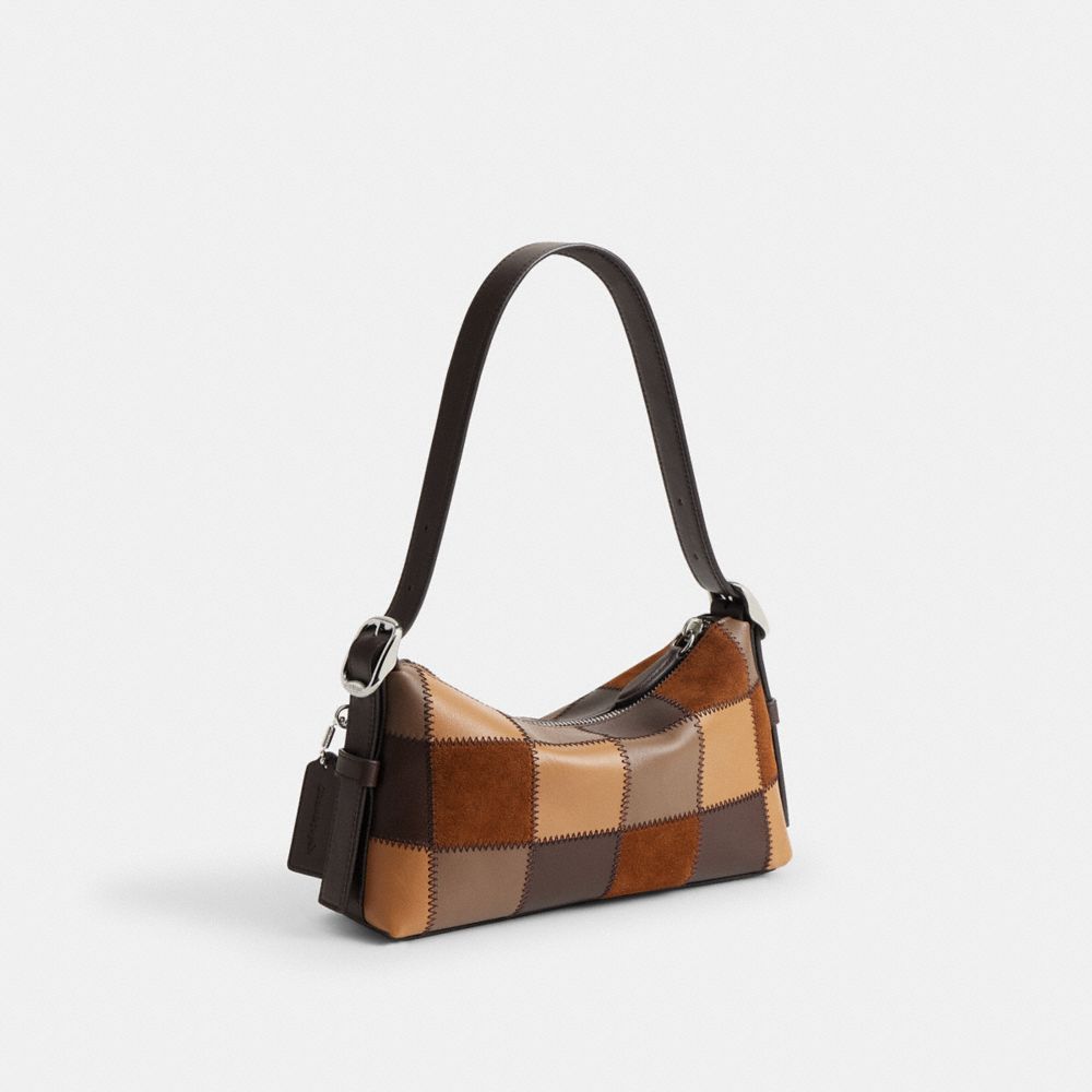 COACH®,Small Slouchy Shoulder Bag In Upcrafted Patchwork,Multi Color,Angle View