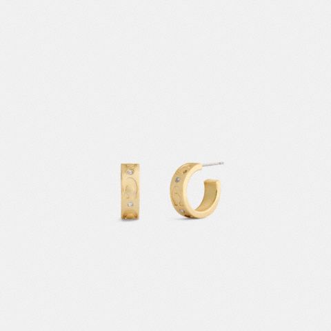 Coach Repeated C Huggie Earrings