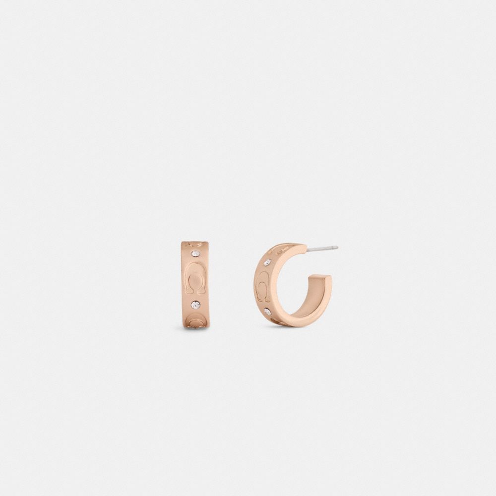 COACH®,リピーテッド C ハギー ピアス,ピアス,ﾛｰｽﾞｺﾞｰﾙﾄﾞ