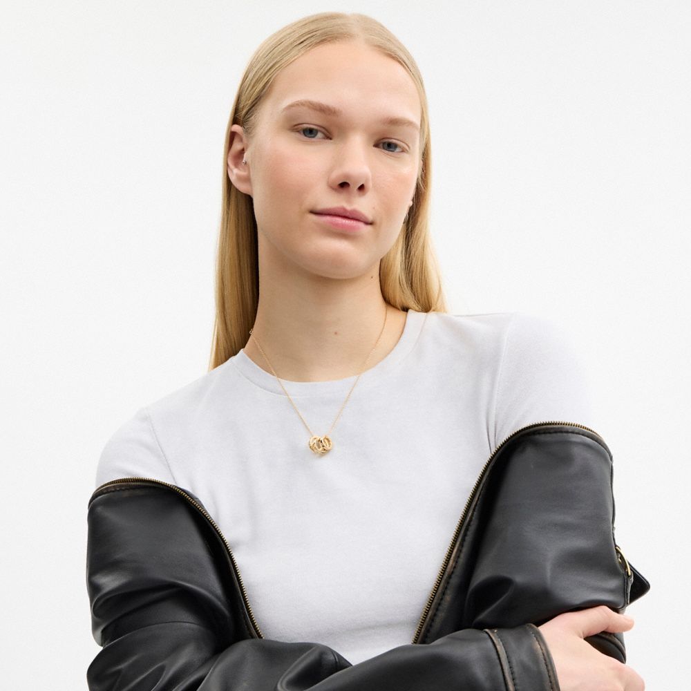 Coach Repeated C Rondelle Necklace — фото 3